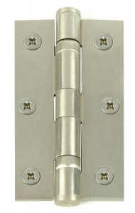 Set of Two 3" Heavy Duty Ball Bearing Hinges - Satin Nickel